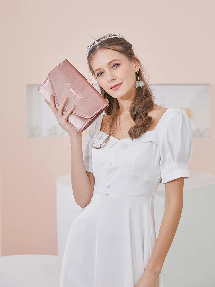 

High-end Jewelry Storage Bag Exquisite Travel Large-capacity Ladies Hand-held Earrings Earrings Ring Necklace Storage Box