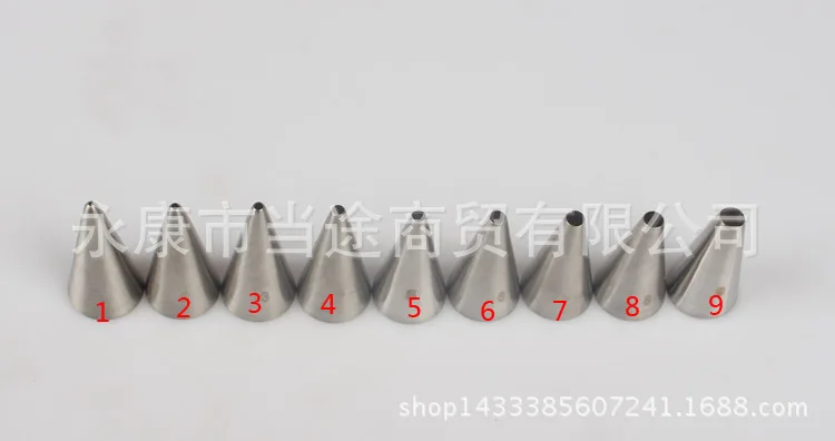 

304 Stainless Steel 2# Fine Slice Writing Drawing Decorating Nozzle inside and outside Seamless Baking DIY Tool Small Number