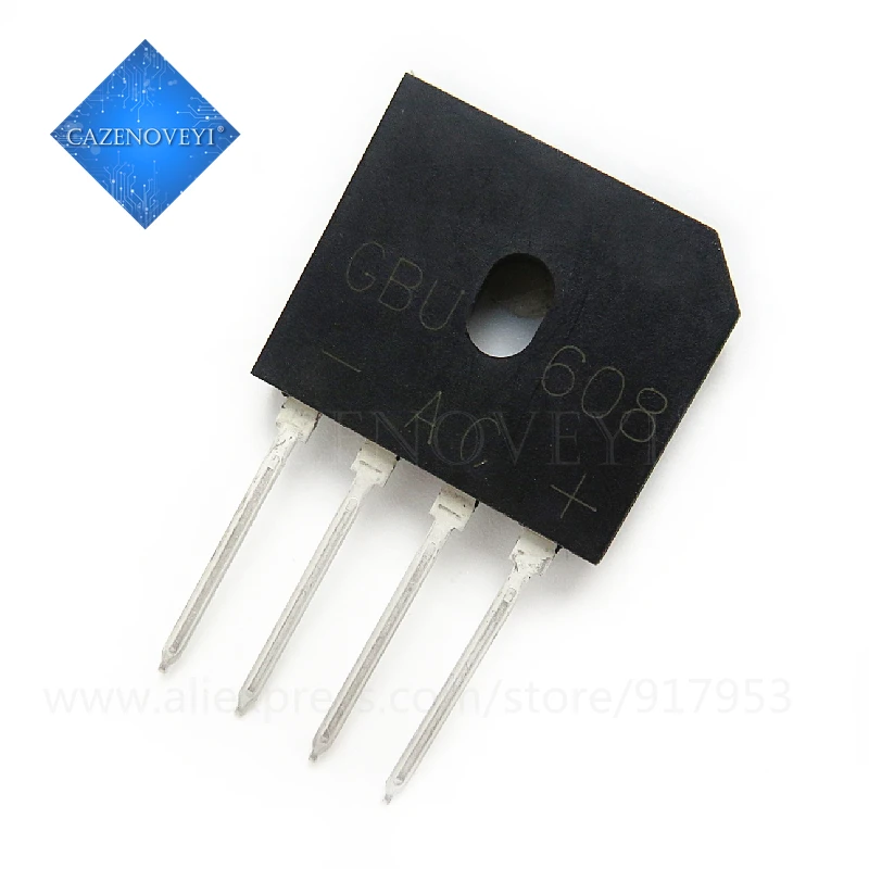 5pcs/lot GBU608 GBU 608 ZIP 4 6A 800V Bridge Rectifier In Stock|5pcs|lot |