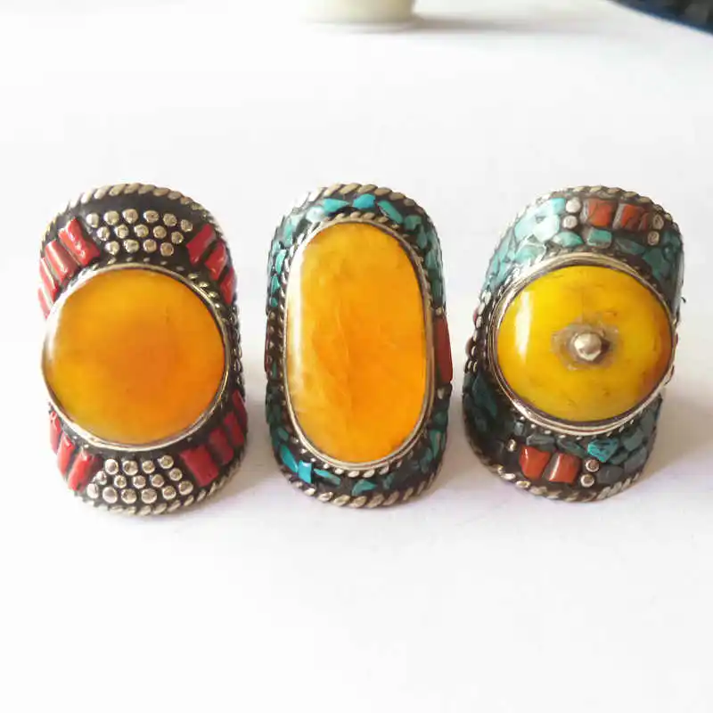 R016 тибетские кольца непальское винтажное большое кольцо медная