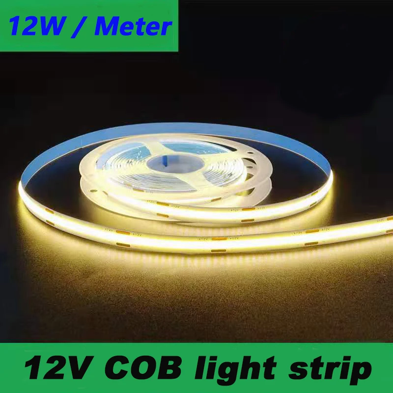 5m/lot COB LED Strip 300 LEDs High Density FOB COB Flexible LED Lights DC12V Cold White Warm white Red Green Blue LED Tape .