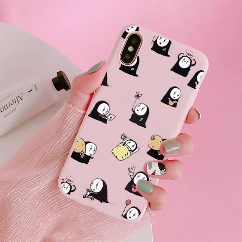 

Cute Totoro Spirited Away Ghibli Miyazaki Phone Case Candy Color for iPhone 6 7 8 11 12 s mini pro X XS XR MAX Plus