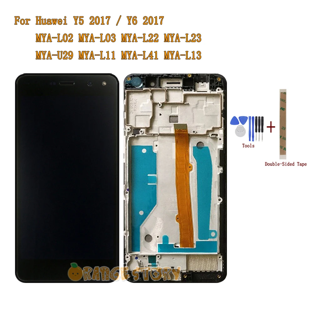 Black with Frame ЖК-дисплей для huawei Nova Young 4G LTE/Y6 /Y5 MYA-L11 MYA-L41 MYA-U29 MYA L22 L41 ЖК-дисплей сенсорный экран Рамка - Цвет: Black with Frame