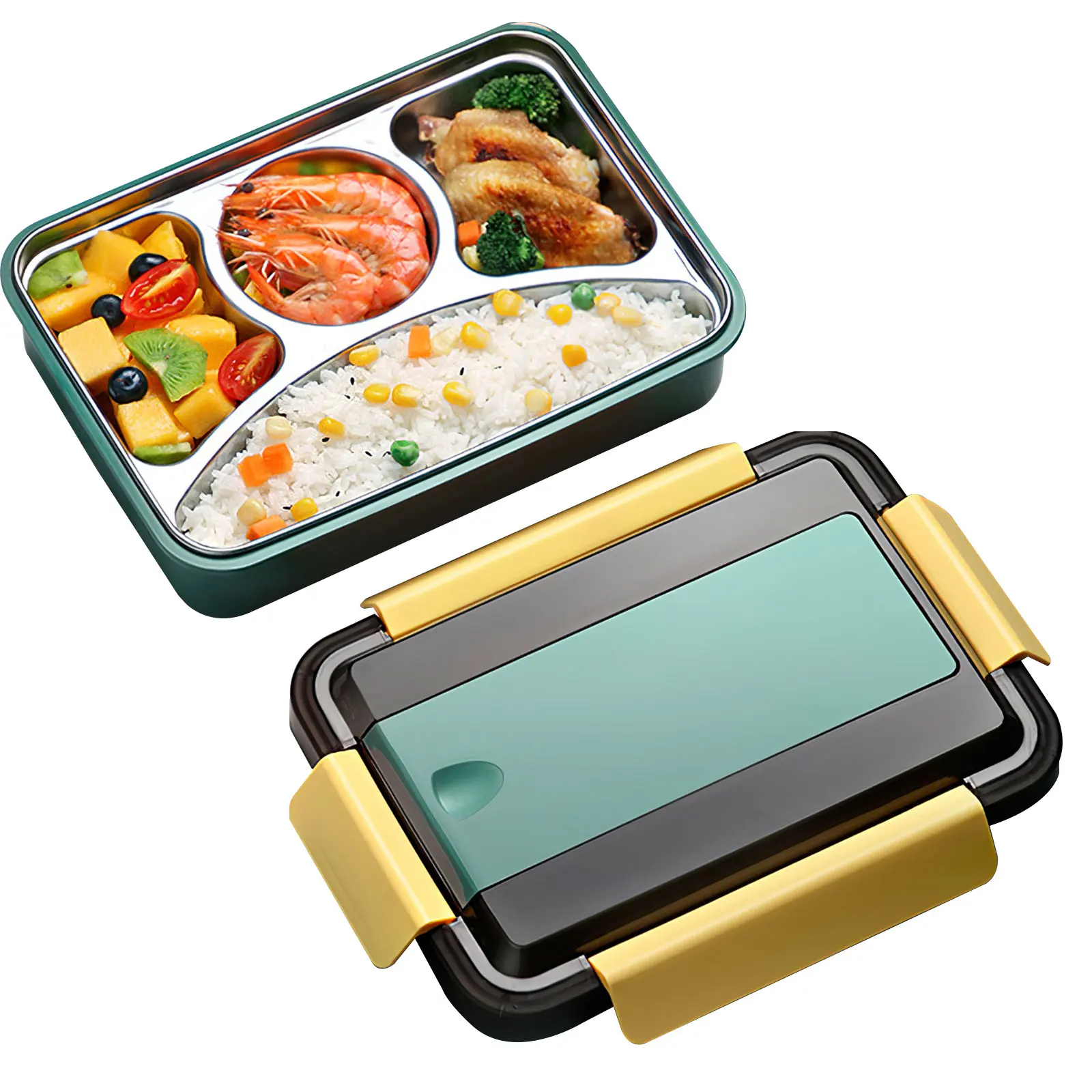

Microwave Lunch Box With Lids Japanese Style Bento Box Food Storage Containers Box Stainless Steel For Kids Food Warmer
