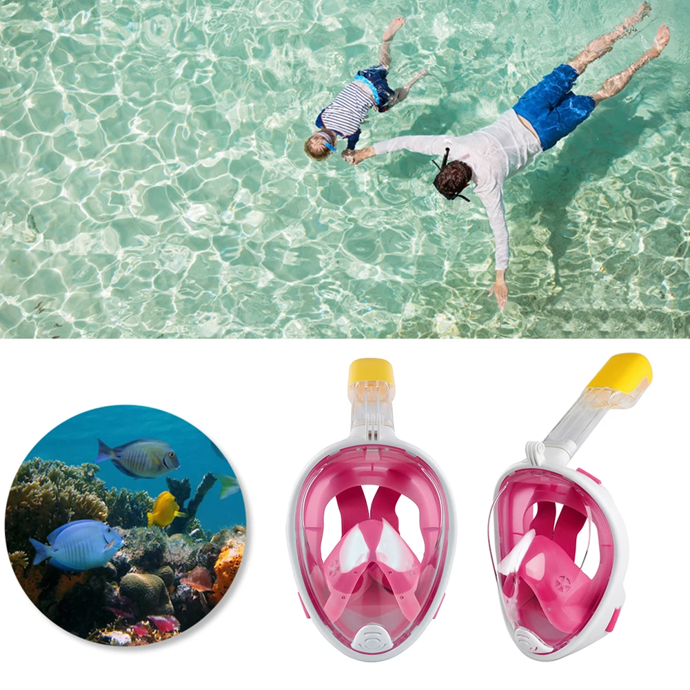 

Adult Scuba Underwater Diving Mask Anti Fog Snorkel Mask Foldable Breathing Tube Men Women Full Face Respirator Goggles