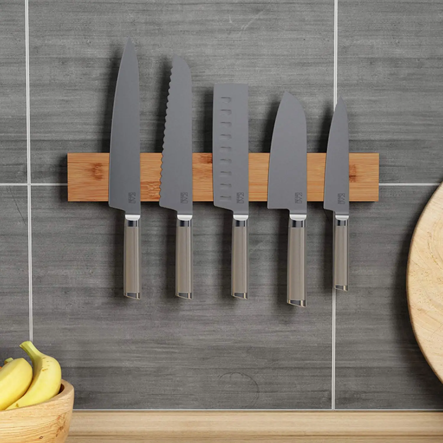 Behogar магнитные ножи настенная бамбуковая подставка для кухонной утвари