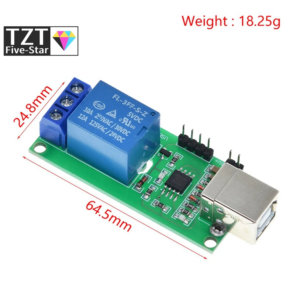 TZT Smart Electronics DC 5V USB Relay 1CH 1 Channel Programmable Computer Control For Home Controller Module Board | Электронные