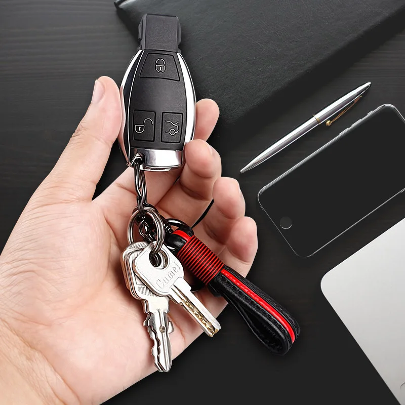 Горячая продажа кожаный брелок для ключей цветной кольцо Audi BMW Benz Kia VW Mazda