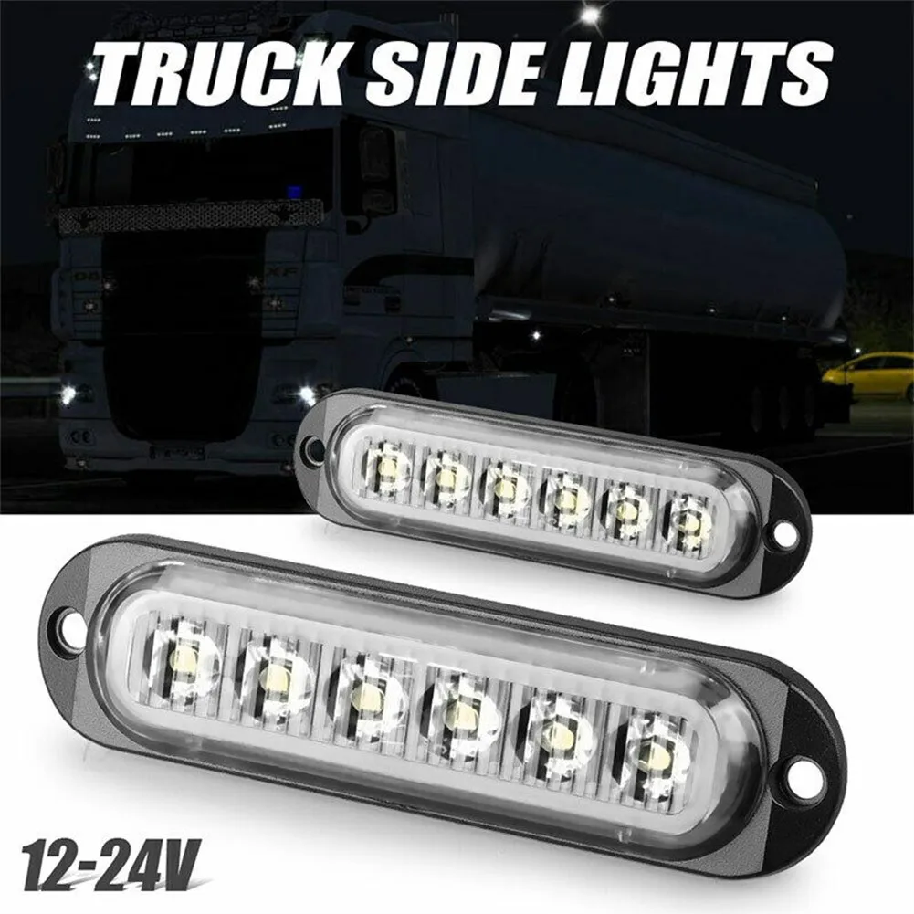 Фото 2 шт. белые светодиодный боковые габаритные огни сигнасветильник для грузовика