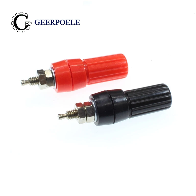 

2 pcs/lot M4*45 220V 10A Audio Connector 3.5mm Red Black Female Banana Conector Feminino Interface Electric Socket Jack