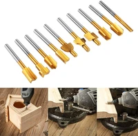 10pcs hss router bits wood cutter milling fits 18 3mm carpentry router bits rotary diy woodworking tool set dropshipping