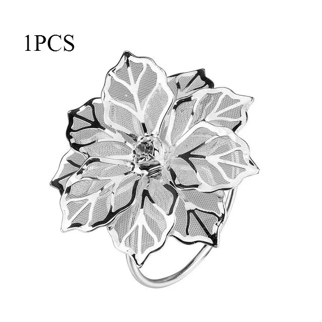 1PC Кольца для салфеток, выдалбливают цветок, для вечеринок, дней рождения, свадеб, инструмент для украшения стола отеля, держатель для салфеток - Цвет: 1PC