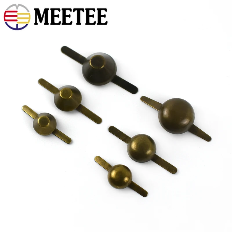 Meetee 100 шт. 10/12/15 мм металлическая пряжка две ноги гвозди заклепки сумочка ручная