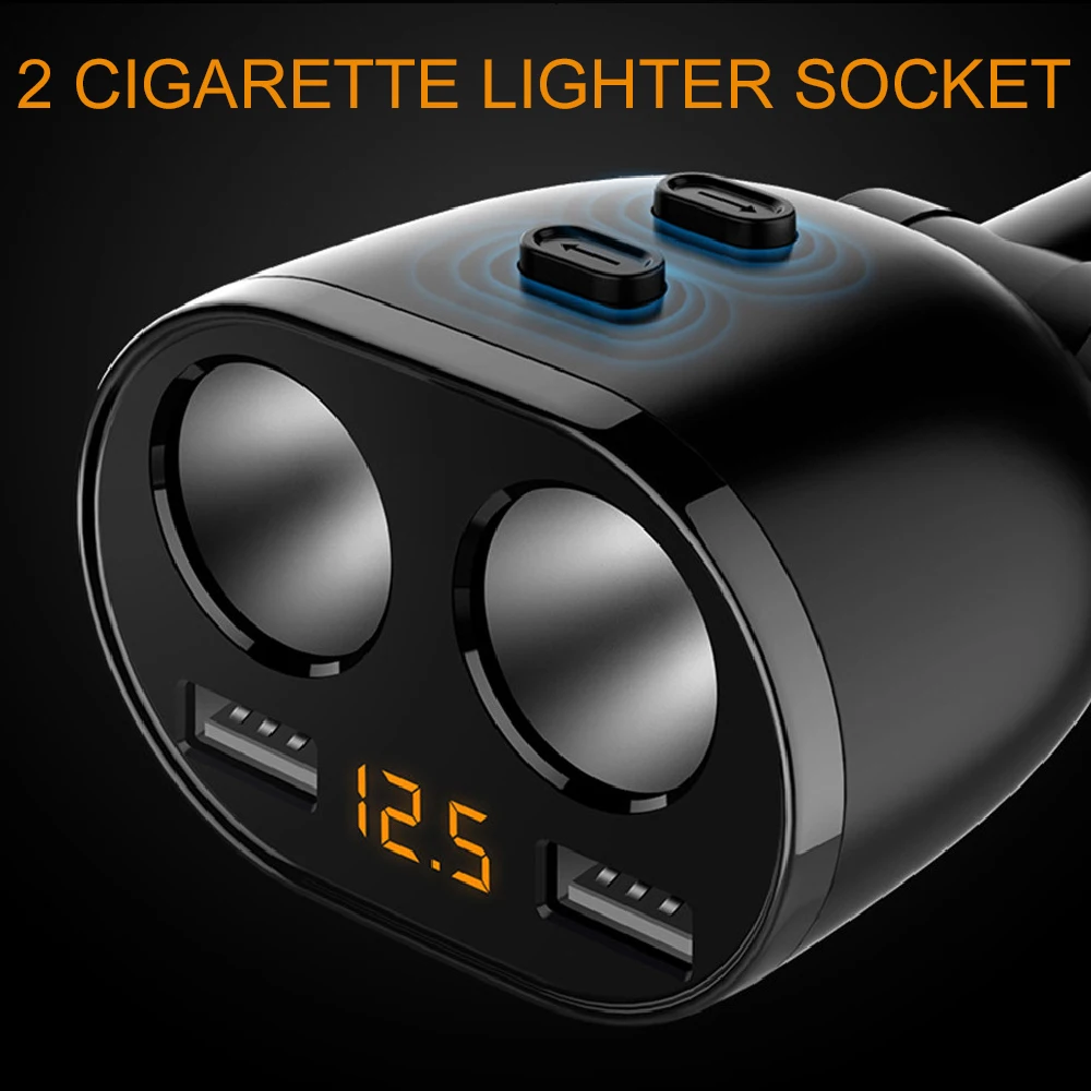 Адаптер питания с двумя USB портами для автомобильного прикуривателя переводное