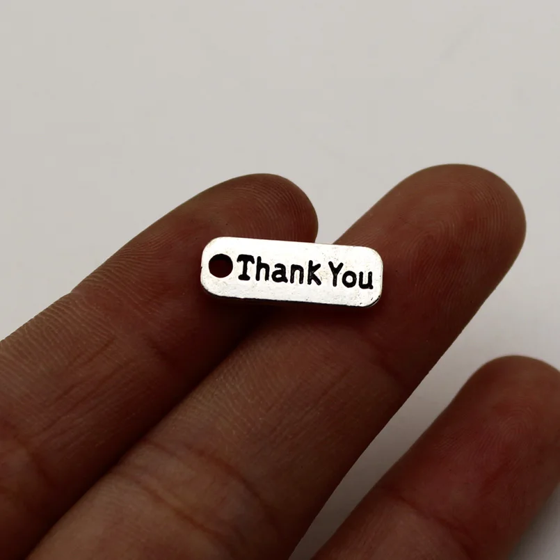 

20 штук оптовая цена спасибо Прямоугольник Подвески античные с серебристым покрытием сообщение с подвеской в виде буквы для ювелирных издел...