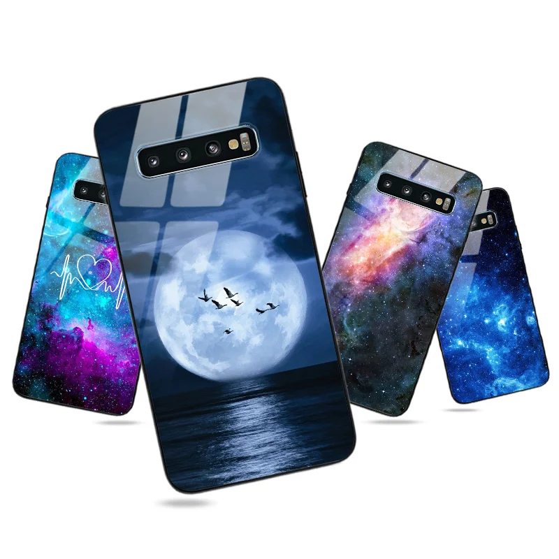 Глянцевый чехол Sea Moon для телефона Samsung Galaxy S8 Plus S9 S10 + Lite S10E S20 FE Ультратонкий Capa |
