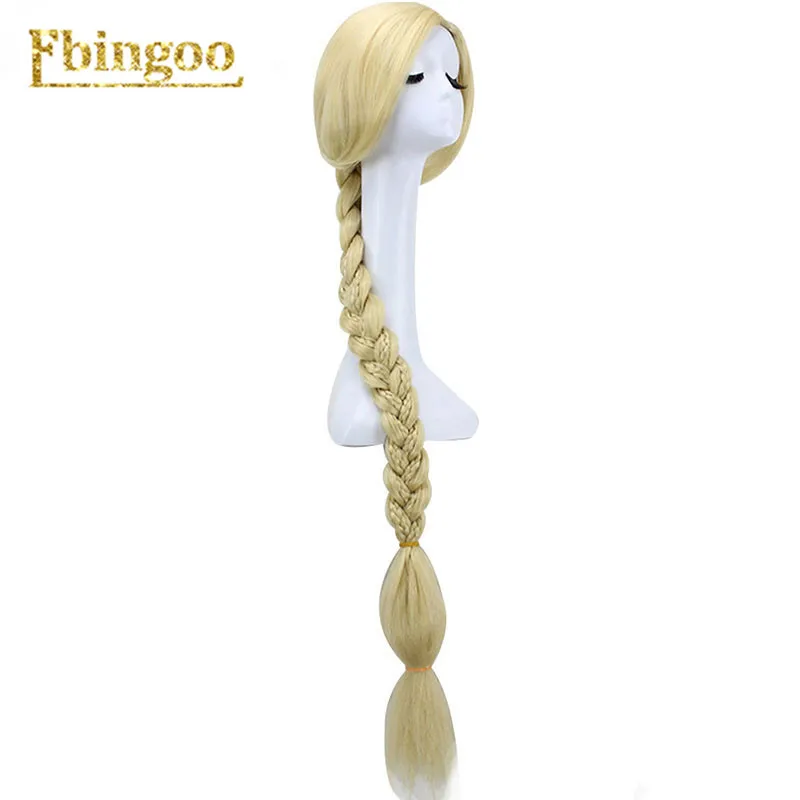 Ebingoo Hair cap+ натуральный длинный прямой Плетеный блондин Принцесса Рапунцель запутанный Синтетический Косплей Костюм для Хэллоуина женский парик
