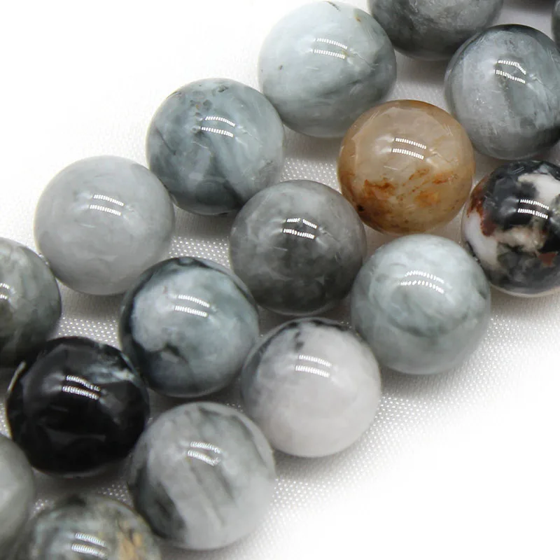 

Natural Eagle Eye Stone Beads Round Loose Beads hawk's eye Stone 6/8/10/12mm For Jewelry Making DIY Bracelet Strand 15''