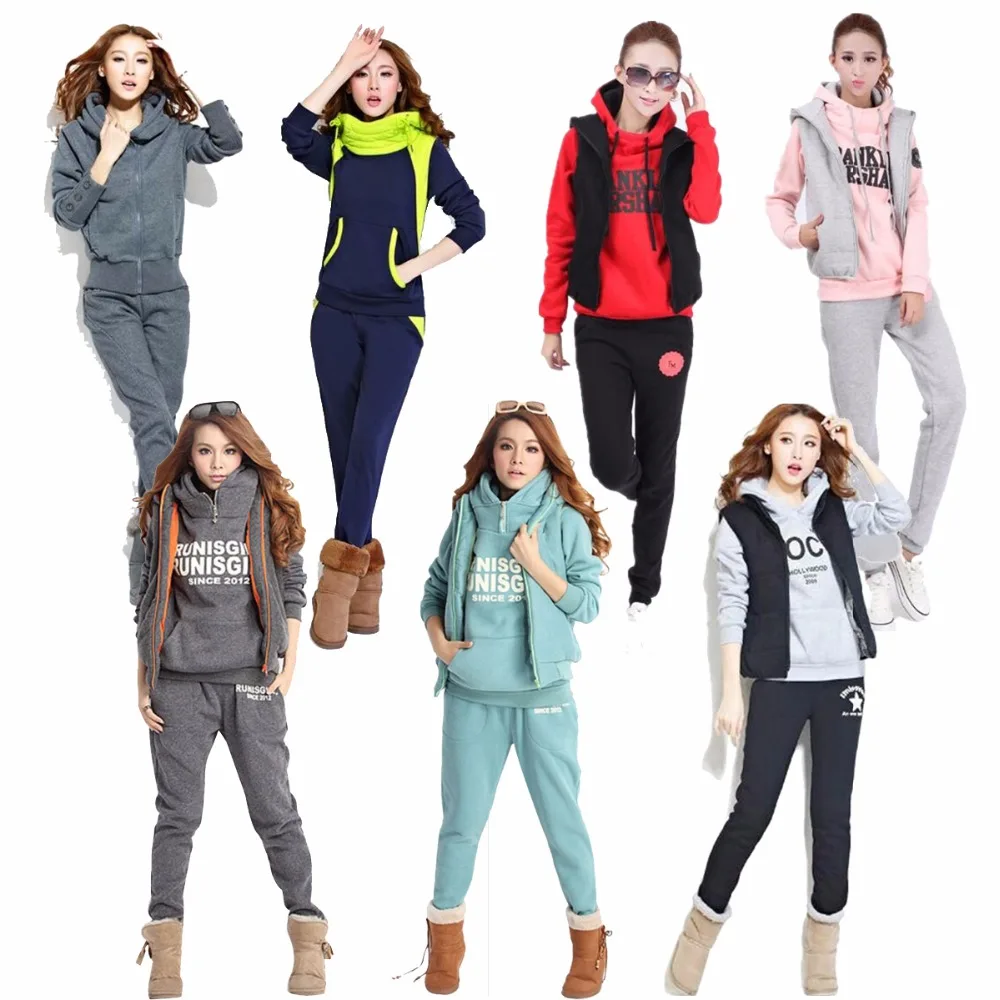 1319 комплекты для бега женские толстовки с капюшоном теплый спортивный костюм