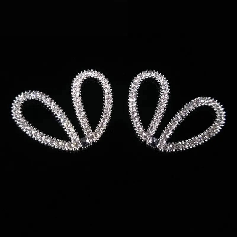 

2PCS Fashion Chic Silver Crystal Rhinestone Crown Button For Wedding Invitation Rhinestone Button For Decorate Craft Accessories