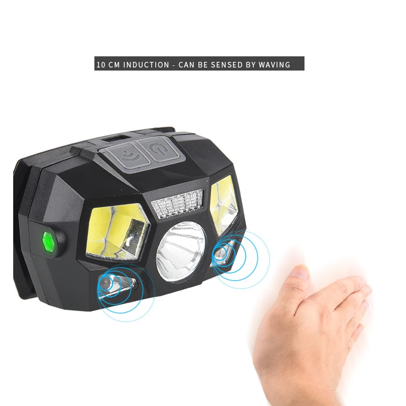 Ультраяркий светодиодный налобный фонарь с датчиком движения мощный