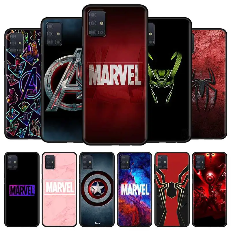 Чехол для Samsung Galaxy A21s A12 A51 A71 A31 A41 A22 A52 A72 5G A02s A01 A02 A03s A32 черный чехол с супергероями