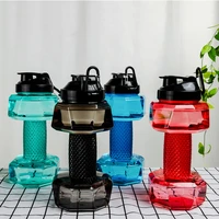 2 22 5l capacity plastic water bottles dumbbell shape sport shaker drink bottle for water handgrip gym fitness kettles bpa free