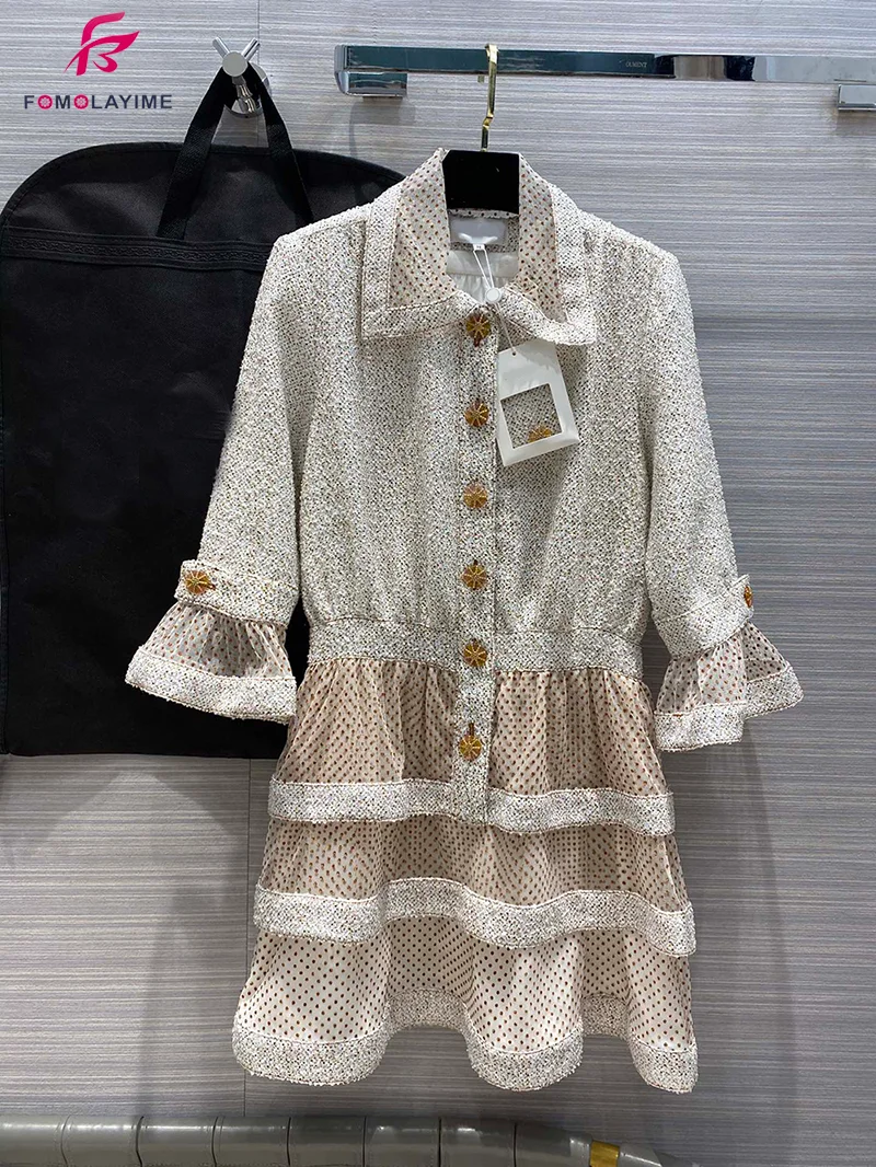 2020 Роскошные платья для женщин Высокая мода осень зима лоскутное подиумное
