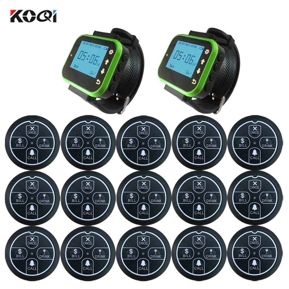 

2 часов 15 колокольчиков сильный сигнал Ресторан беспроводной с дальним диапазоном пейджер система