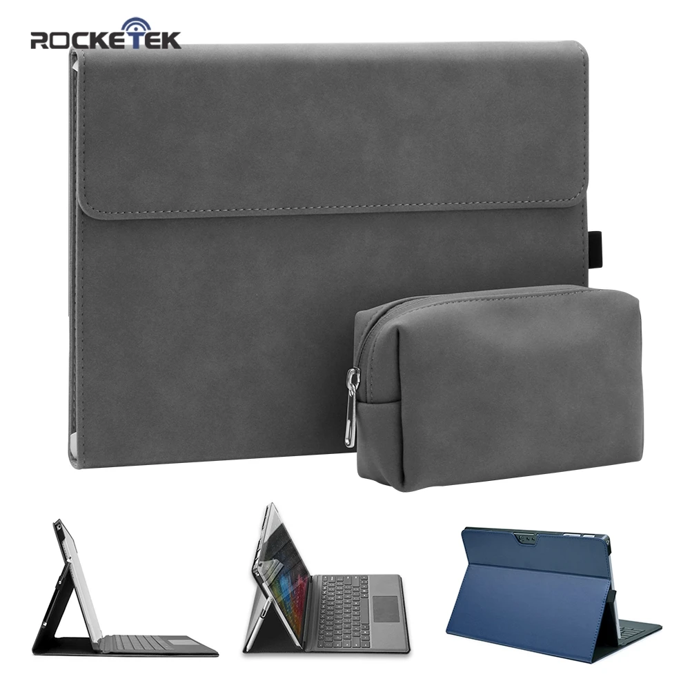 Rocketek ноутбук планшет рукав для Microsoft Surface Pro 4/5/6/7 Матовый Чехол Набор подставка