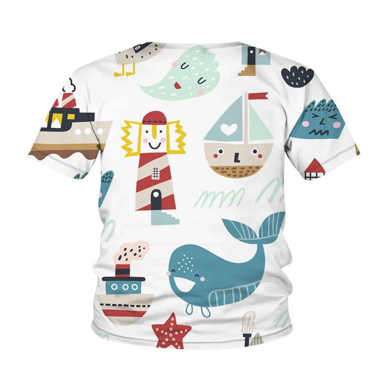 

Summer Kids 3D T shirt beach Cute Tree Children T-shirt Boy Girl Spring Fashion Short Sleeve Clothing O Neck Tee Tops 2021 New