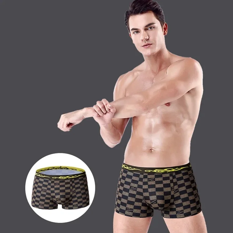 Мужские трусы 4 шт./лот модное нижнее белье боксеры брендовые размеры от M до 3XL |
