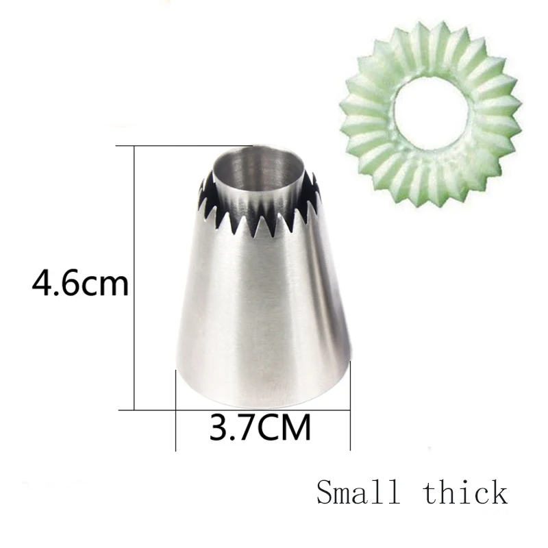 Small Thick Кухня DIY насадка Нержавеющая сталь торт приборы для украшения выпечки печенья кондитерский мешок вечерние дома аксессуары для кухни инструменты - Цвет: Small Thick