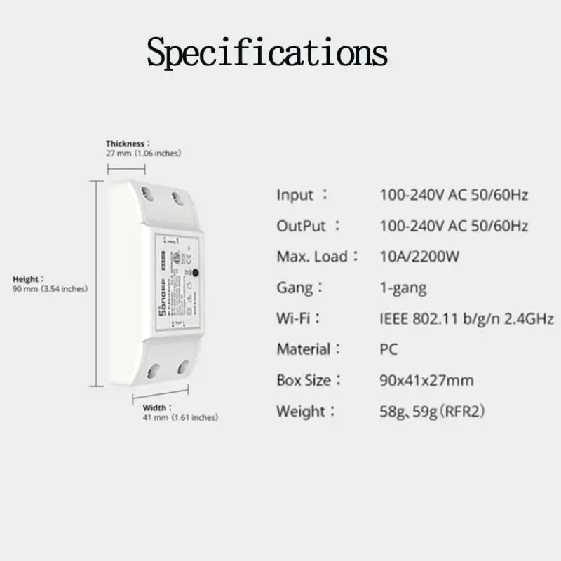 Переключатель Sonoff Basic R2 Smart Wi-Fi модуль Rmote с таймером голосовое управление