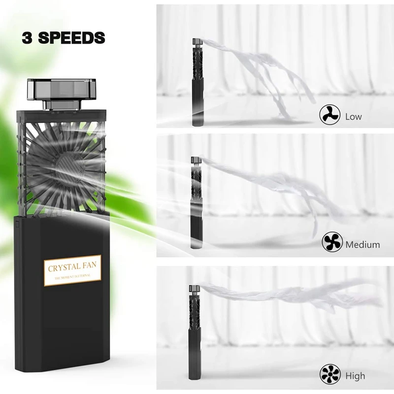 Женский ручной вентилятор перезаряжаемый Маленький Персональный с 3 настройками