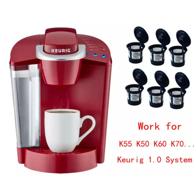 6 шт многоразовые k чашки Кофе фильтр Pod для кюриг K50 & K55 чайник/CU[Black 6pcs