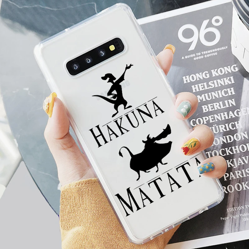 Король Лев simba Pumba Hakuna Matata мягкий чехол для телефона samsung S7 Edeg S8 S9 Plus S10+ S10E Lite A50 A70 NOTE8