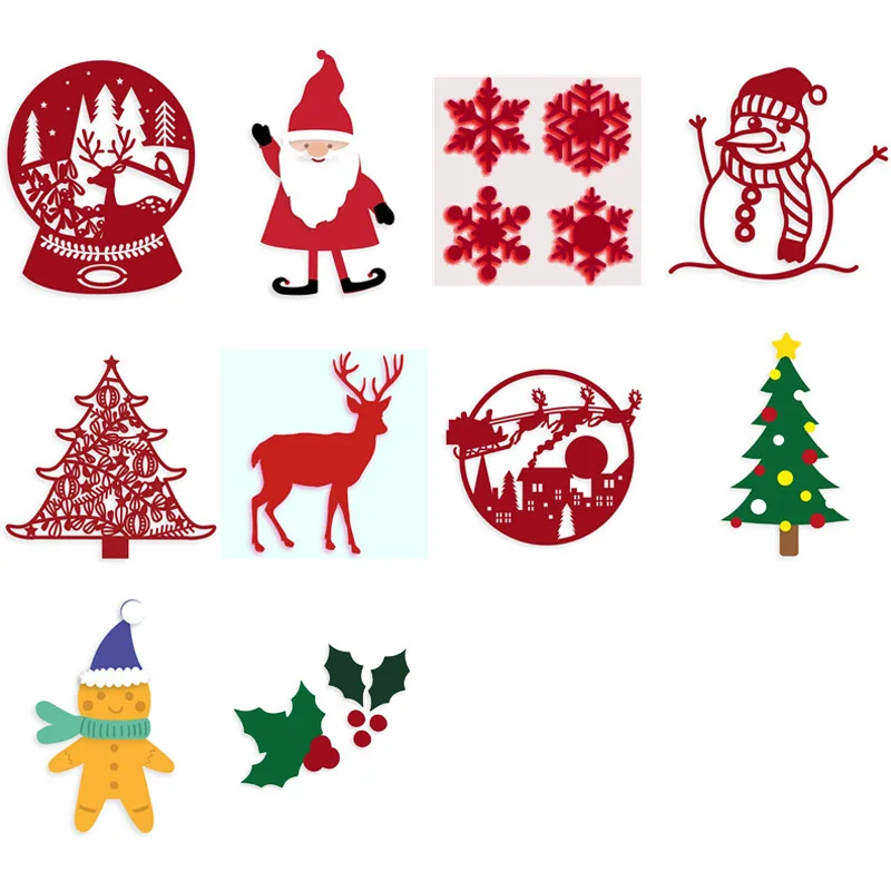 Горячая распродажа зимний рождественский набор снежинка лось холли дерево