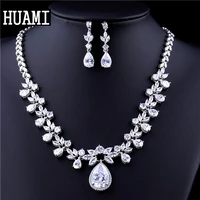 huami bridal jewelry sets earrings and nacklace for women aaa zircon crystal fine jewelry regalos para mujer wedding fashion