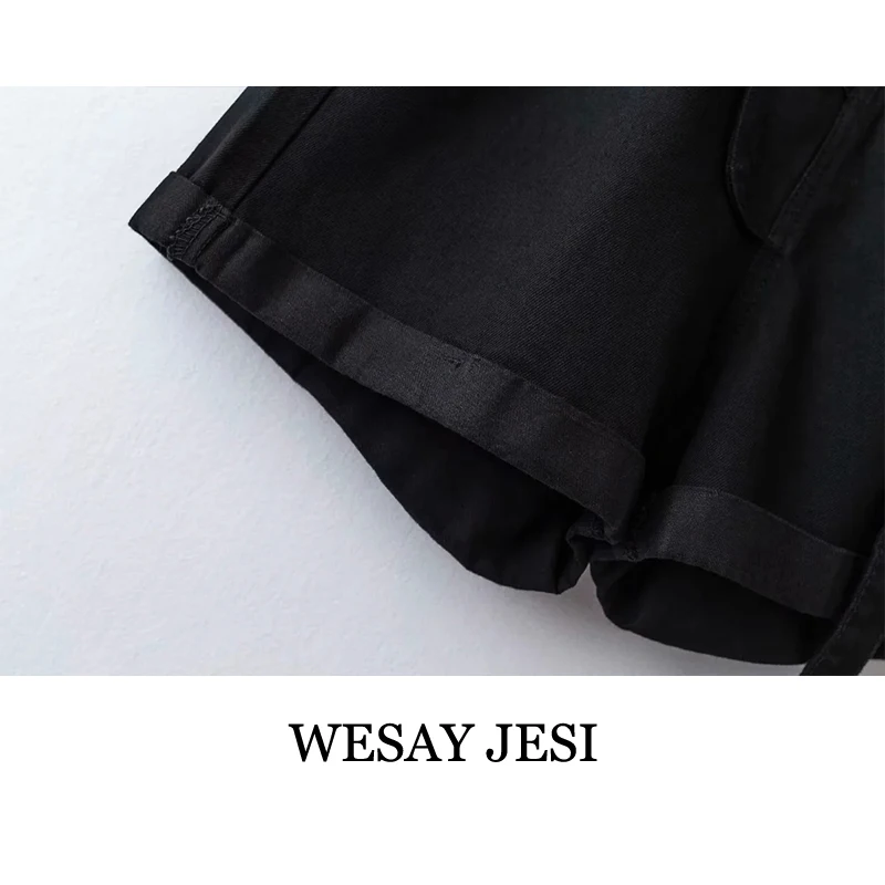 

WESAY JESI Fashion 2021 Summer Women's Denim Shorts High Waist Shorts Single-Breasted Sashes Pockets Slim Jeans Female Harajuku