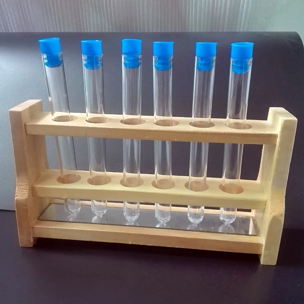 

20Pcs Not Graduated Plastic Test Tube Lab Test Tool With Caps 100mmx16mm 3Colors