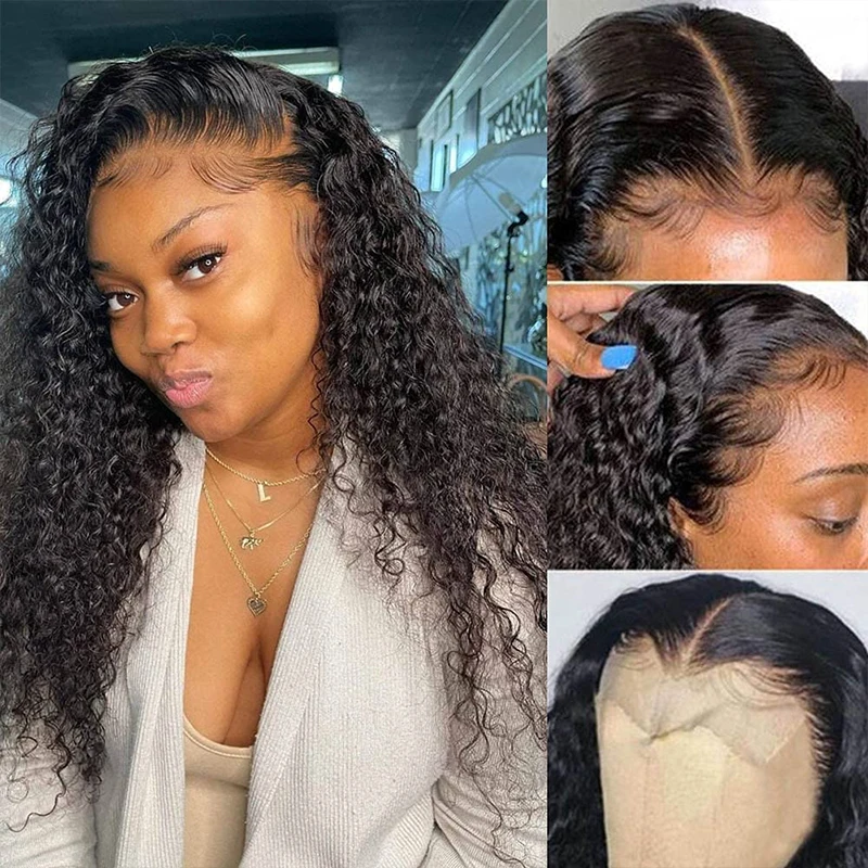 

Lace Front Wigs Human Hair Curly Wigs For Black Women 13x4 Transparent Lace Bleached Knots Free Part Brazilian hair