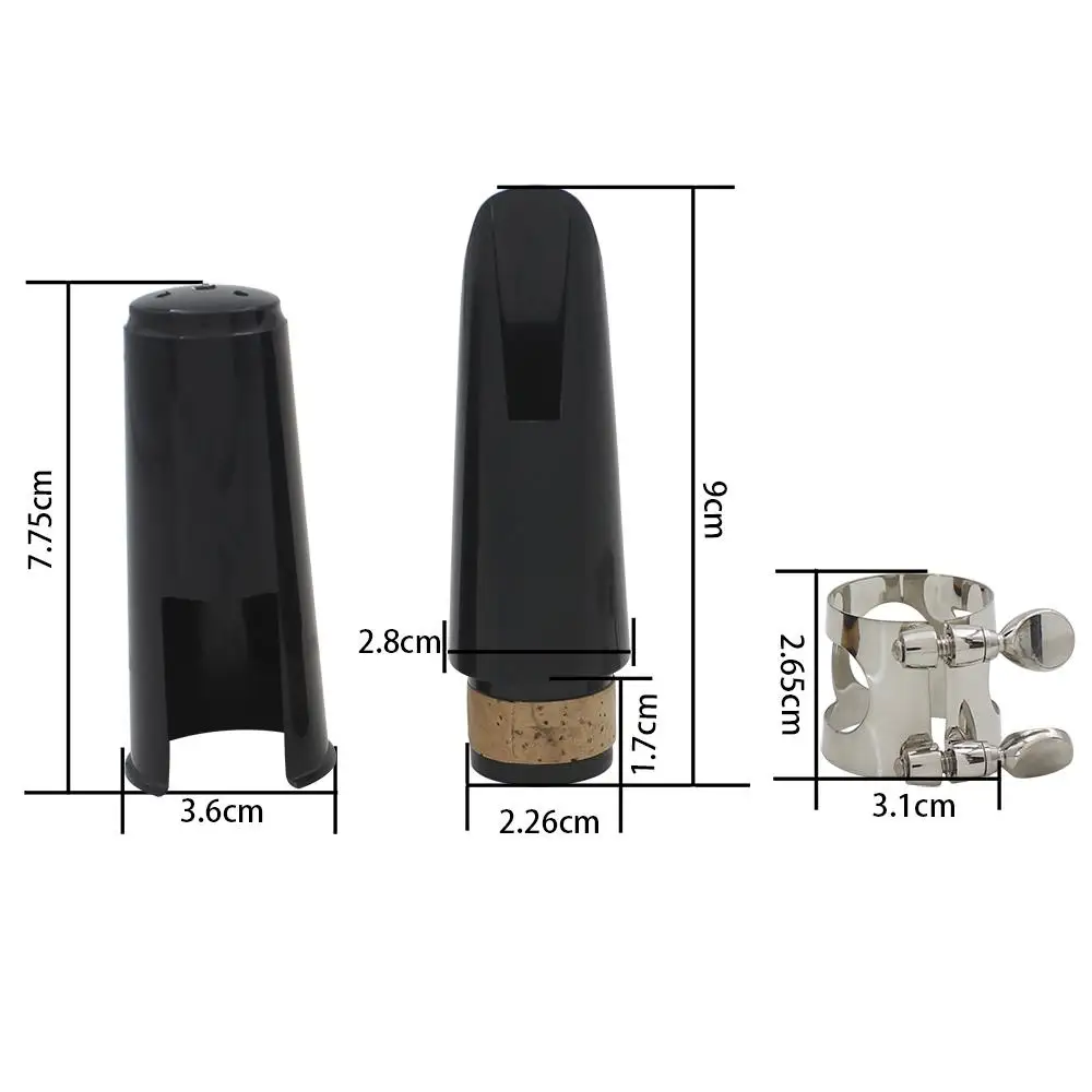 

Clarinet Alto Sax Saxophone Mouthpiece Tube Head + Reed+ Cap Metal Ligature Professional Instrument Set