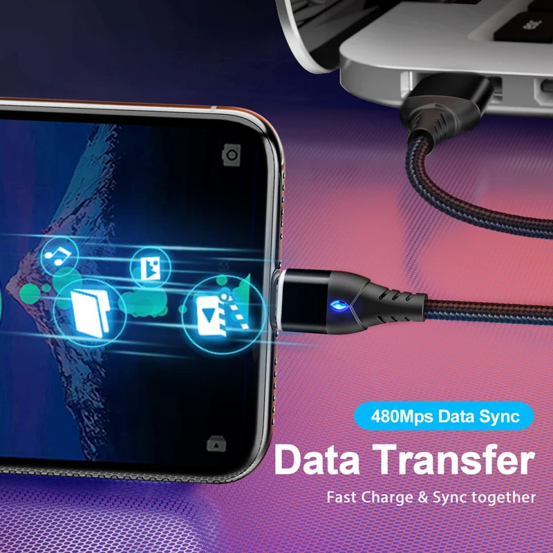 Магнитный USB-кабель GETIHU 3A быстрое зарядное устройство Micro Type C магнитный шнур для