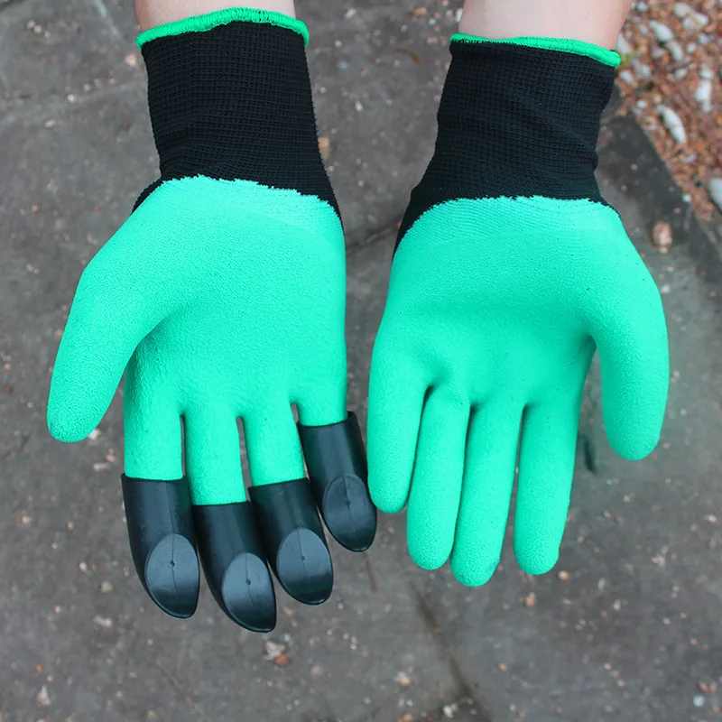 

Garden Gloves With Claws ABS Plastic Garden Rubber Gloves Gardening Digging Planting Durable Waterproof Work Glove Outdoor