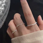 Посеребренное кольцо со сверкающими стразами простой стиль универсальное декоративное компактное кольцо на указательный палец Женская мода очаровательные ювелирные изделия