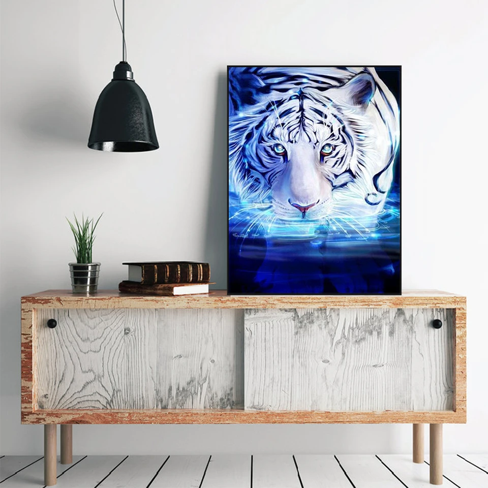 AZQSD картина маслом по номерам тигренок &quotсделай сам&quot Unframe украшения дома
