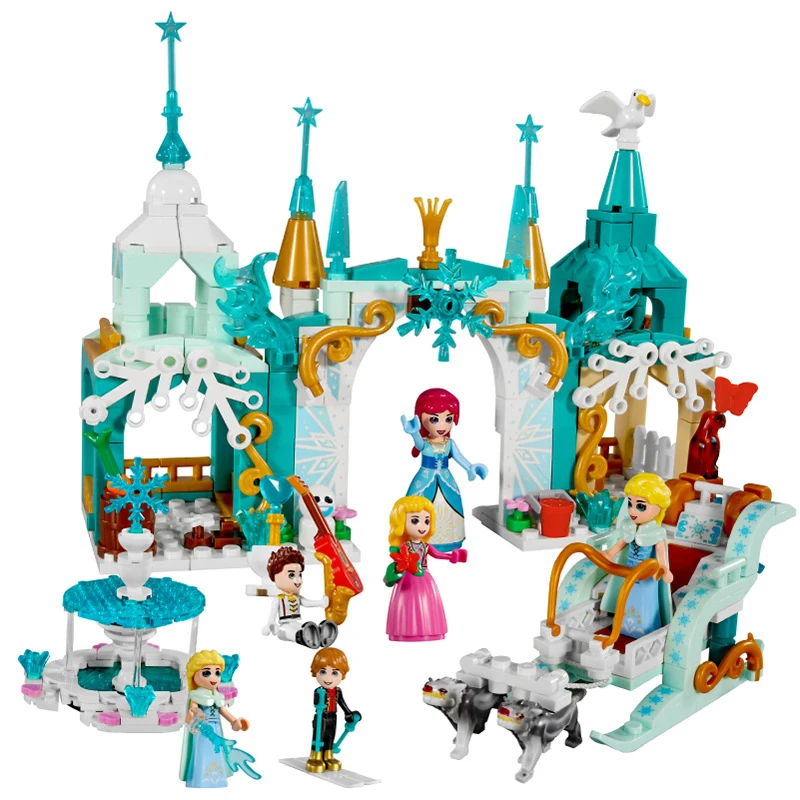 

Building Blocks 3D Model Snow Carnival Princess Castle Particle Assembly Kids Toys For Boys Girls Birthday Gifts