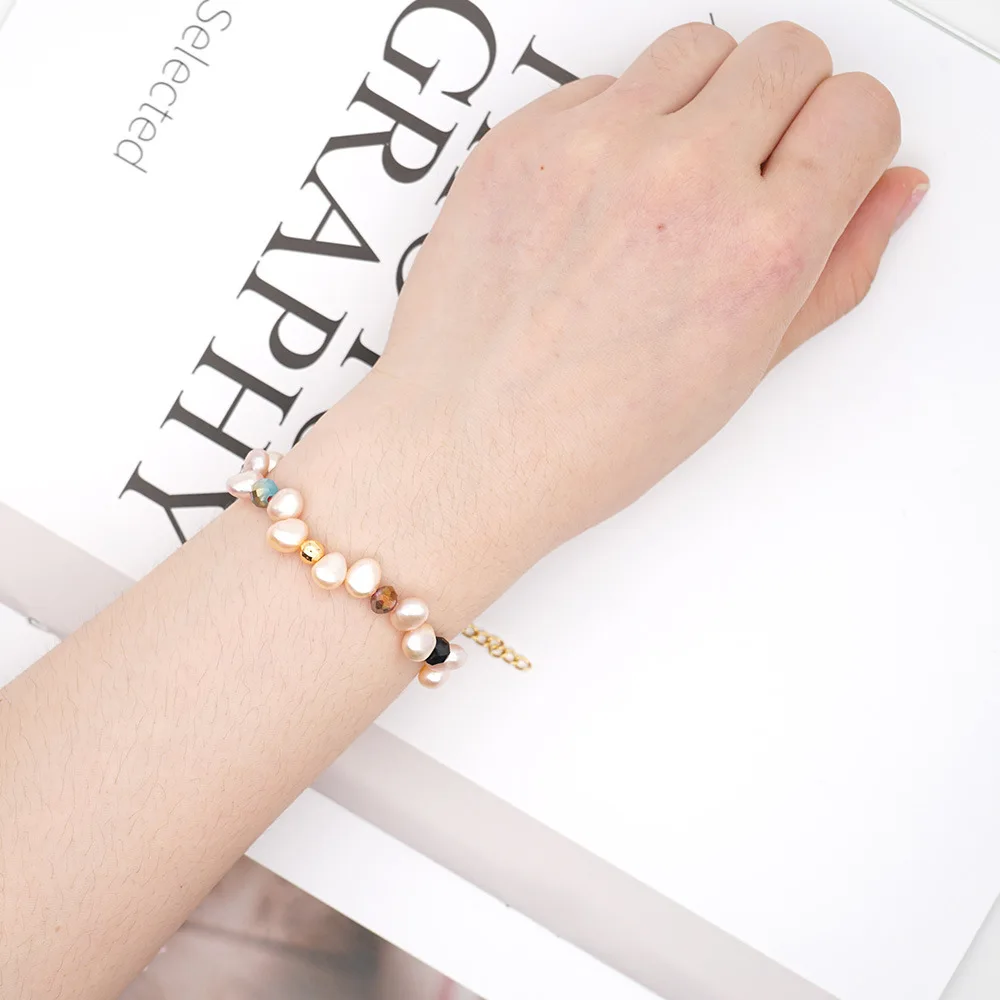 

2020 New Bracelet Women Fashion Simple Baroque Natural Freshwater Pearl Jewelry Nordic Charm Personality Girlfriend Gift