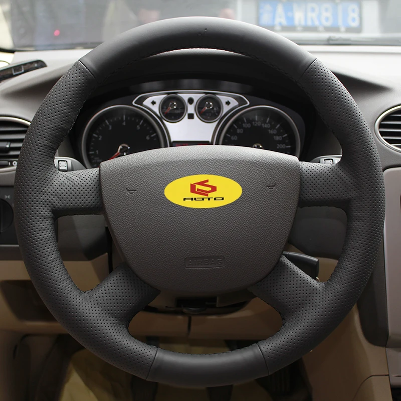 Оплетка на рулевое колесо для Ford Kuga 2008 2011 Focus 2 2005 C MAX 2007 2010 Transit чехол колесо|Чехлы